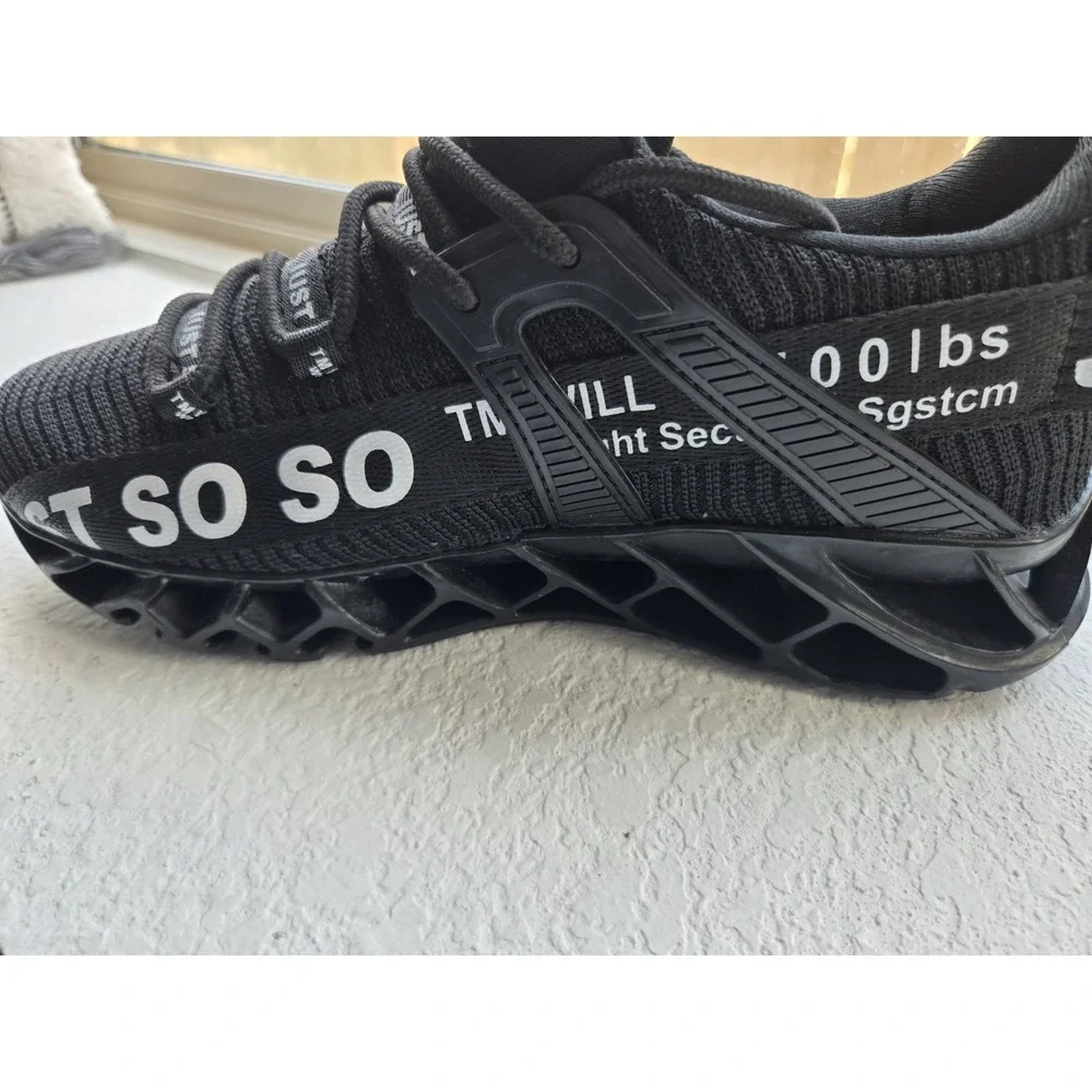 Just So So Mens Running Shoes Black White Blade Non Slip Sneakers Size 40 EU